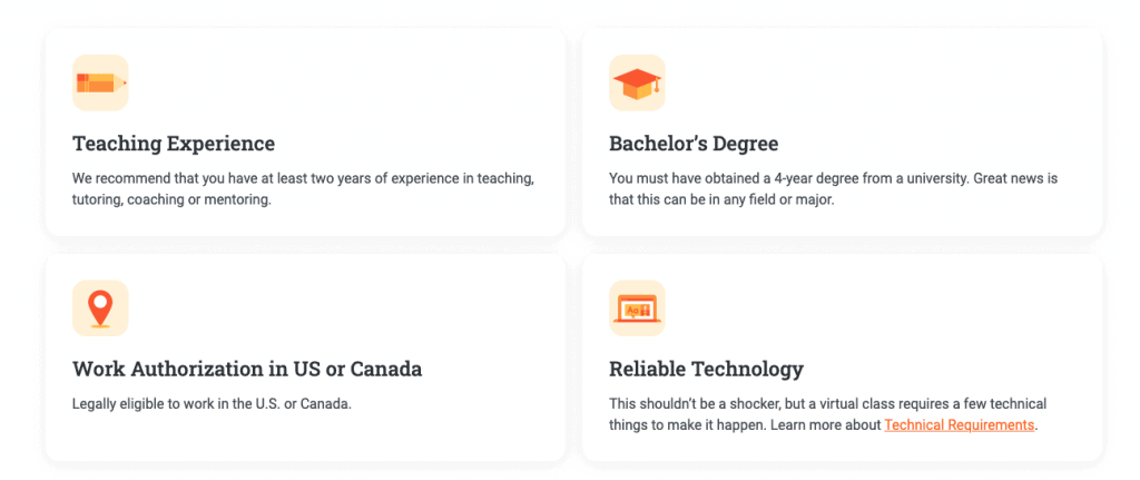 requirements teaching vipkid