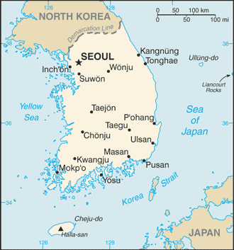 map of south korea
